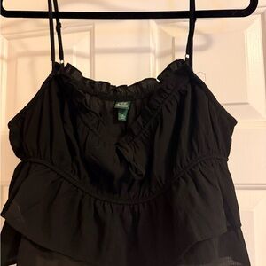 Wild Fable Black Ruffle Top